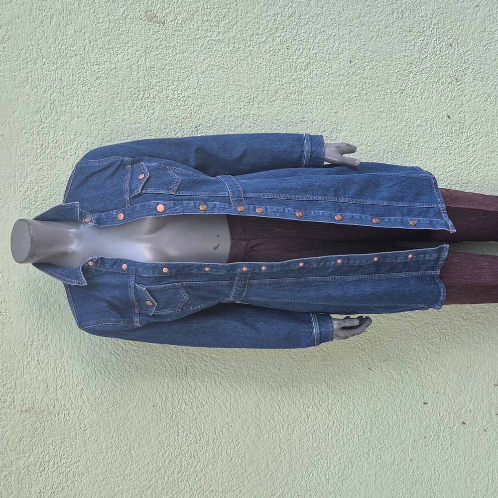 J.Crew Denim Ladies Blue Snap Button Front Rugged Denim Dress